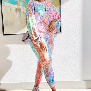 Tie Dye Animal Print Jogger Set